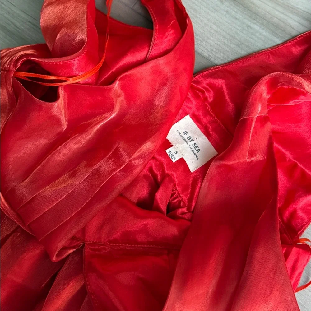 Anthropologie If by Sea red metallic maxi gown - Picture 4 of 4